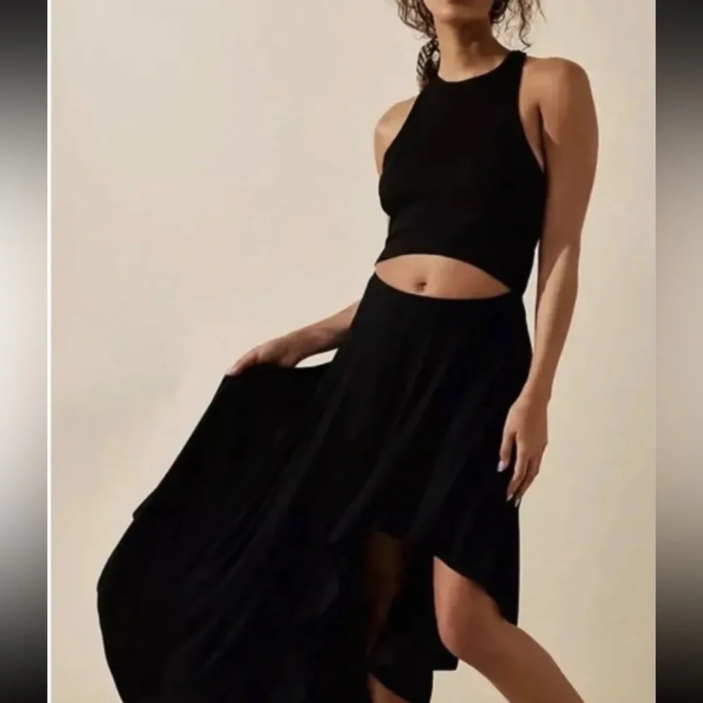 NWOT Free People Bethany Midi Dress in Black Z122